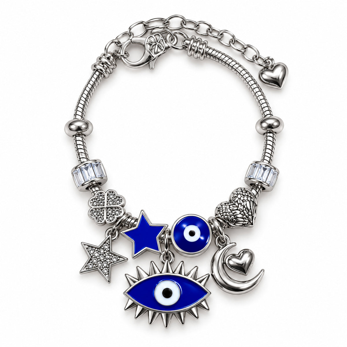 AGAINST EVIL EYE MULTI CHARM BRACELET
