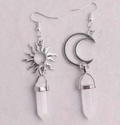 CLEAR QUARTZ CELESTIAL EARRINGS - ENERGY AMPLIFIER