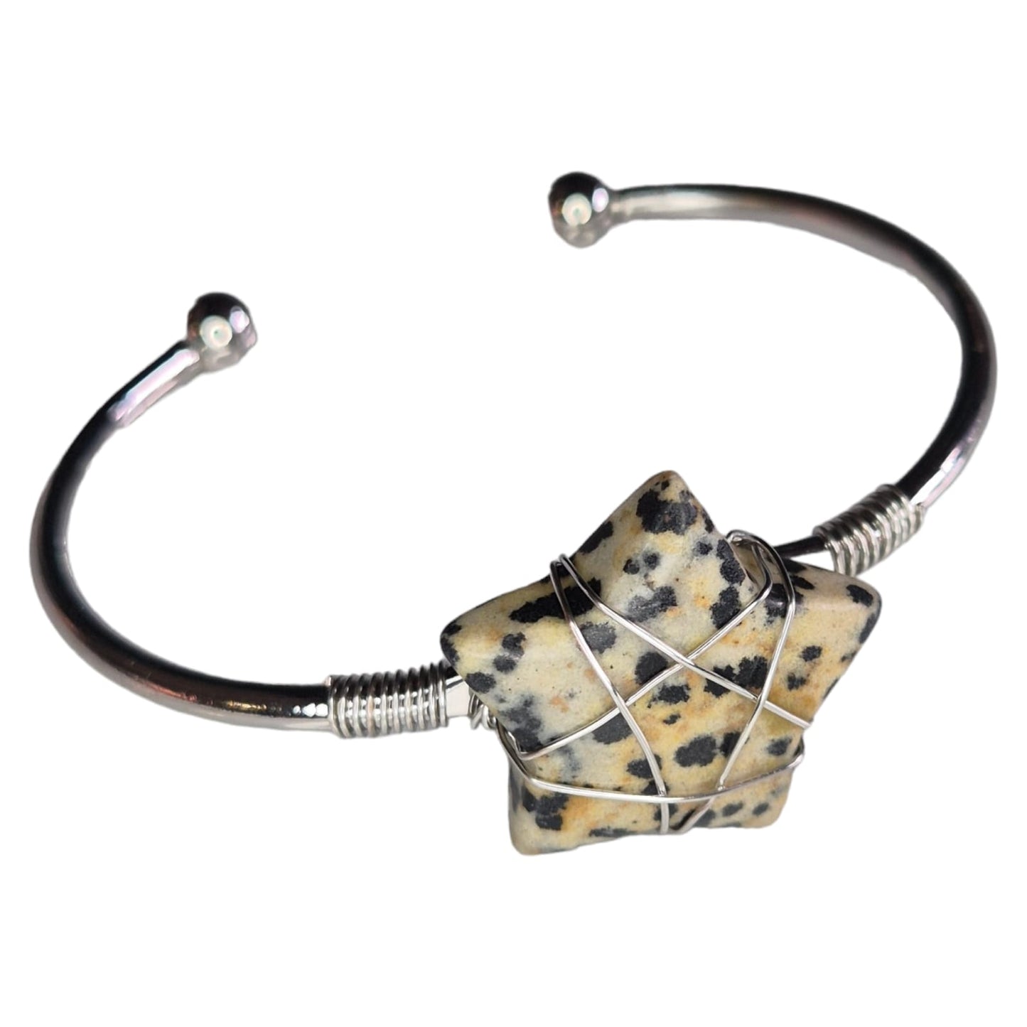DALMATION JASPER STAR BANGLE - GROUNDING