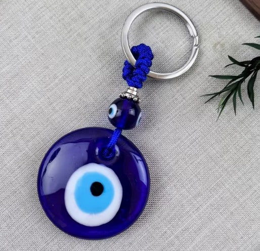 TURKISH EVIL EYE MEDALLION KEYCHAIN - WARD OFF EVIL EYE