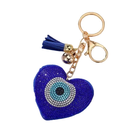 BLUE HEART EVIL EYE PROTECTION KEYRING - AGAINST EVIL EYE
