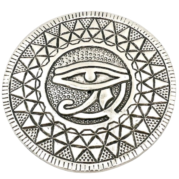 ROUND EYE OF HORUS METAL INCENSE BURNER