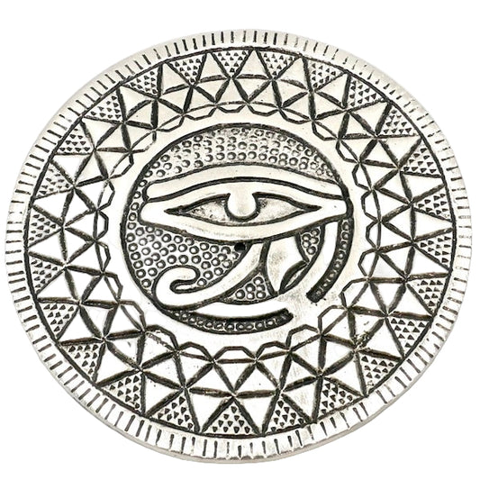 ROUND EYE OF HORUS METAL INCENSE BURNER