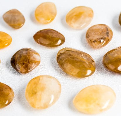 GOLDEN HEALER HEMATOID QUARTZ POLISHED PALMSTONES - HEALING