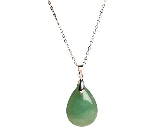 GREEN AVENTURINE PENDANT NECKLACE - ABUNDANCE & PROSPERITY