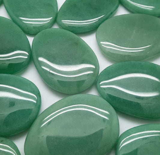GREEN AVENTURINE WORRY STONE - ABUNDANCE & PROSPERITY
