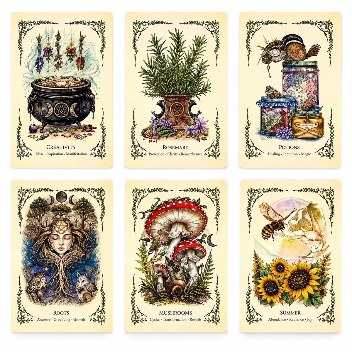 The Green Witch Oracle Cards - Wildlings Crystals South Africa