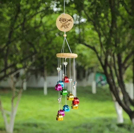 COLOURED HUMMINGBIRD METAL WIND CHIME