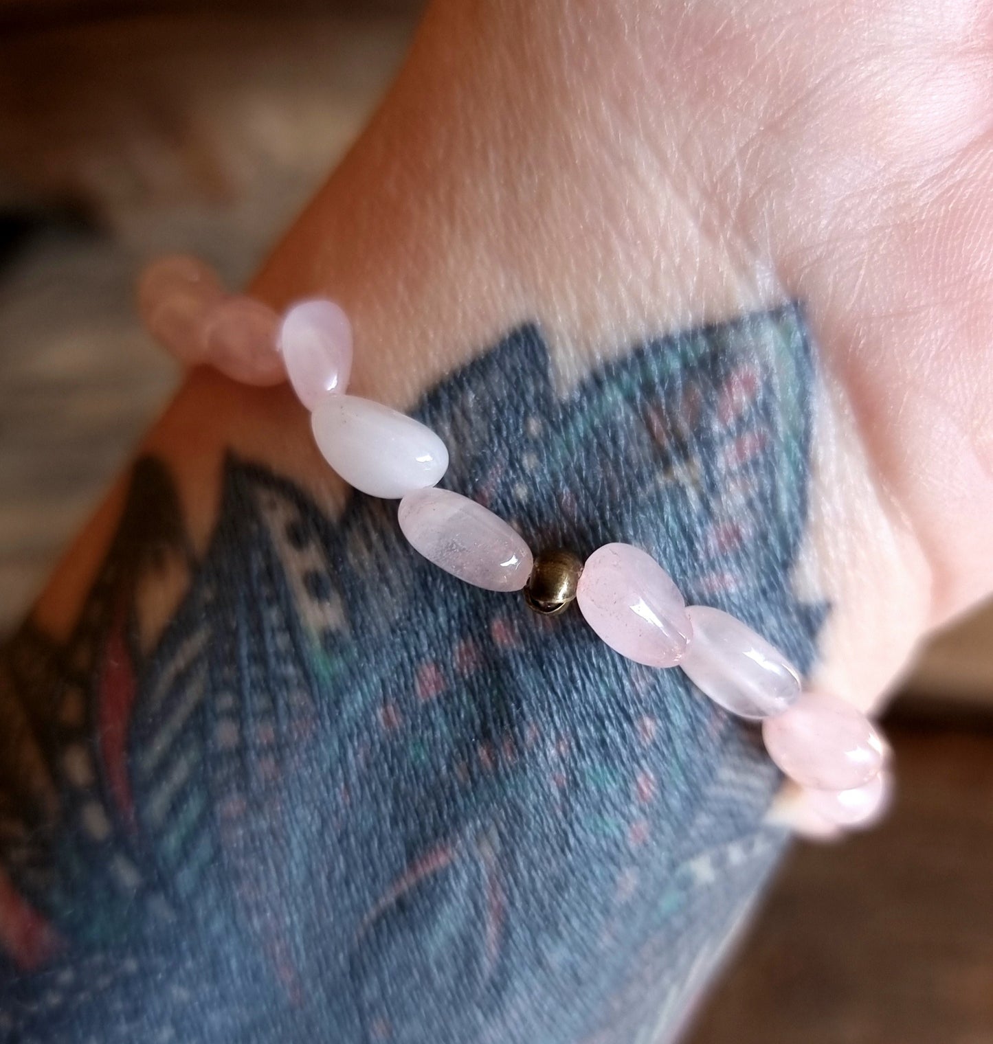 ROSE QUARTZ NUGGET BRACELET - UNCONDITIONAL LOVE