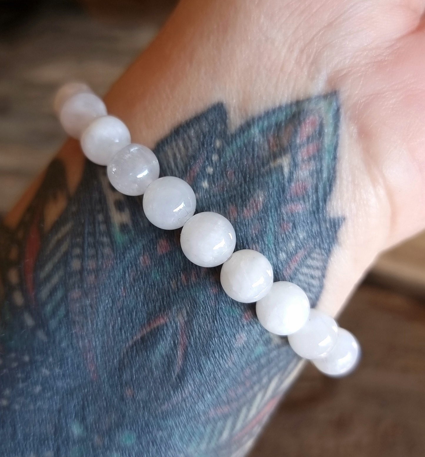 RAINBOW MOONSTONE ENERGY BRACELET 8 mm - INTUITION