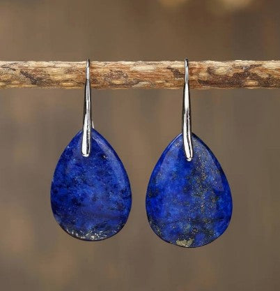 LAPIS LAZULI TEARDROP EARRINGS - WISDOM