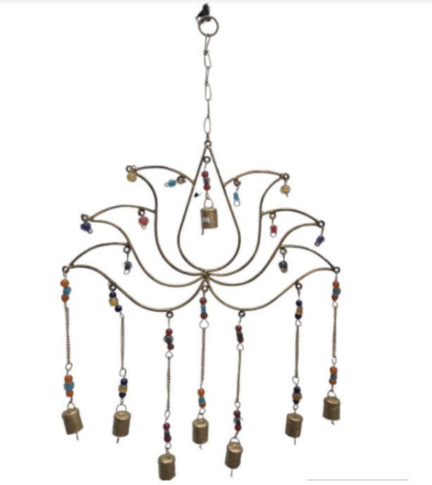 BRASS LOTUS WIND CHIME (40cm)