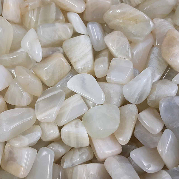 WHITE MOONSTONE TUMBLED POCKET STONE - INTUITION
