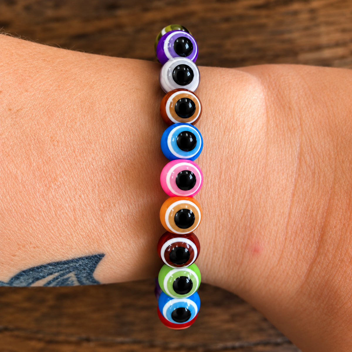 Against Evil Eye Colourful Bracelet 10 Mm - Wildlings Crystals South Africa