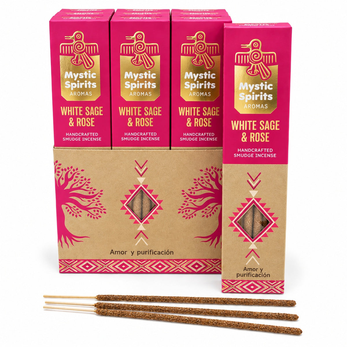 Mystic Spirits White Sage & Wild Rose Incense Sticks - Wildlings Crystals South Africa