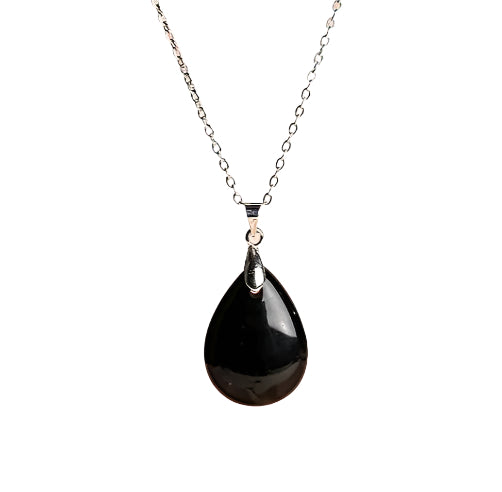 BLACK AGATE PENDANT NECKLACE - PROTECTION