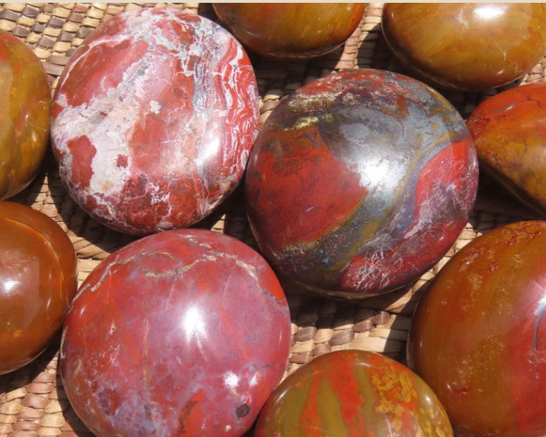 RED FLAME JASPER GALLETS - GROUNDING & ENDURANCE