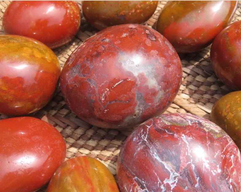 RED FLAME JASPER GALLETS - GROUNDING & ENDURANCE