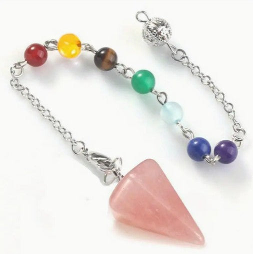 CHAKRA ROSE QUARTZ PENDULUM - DIVINATION