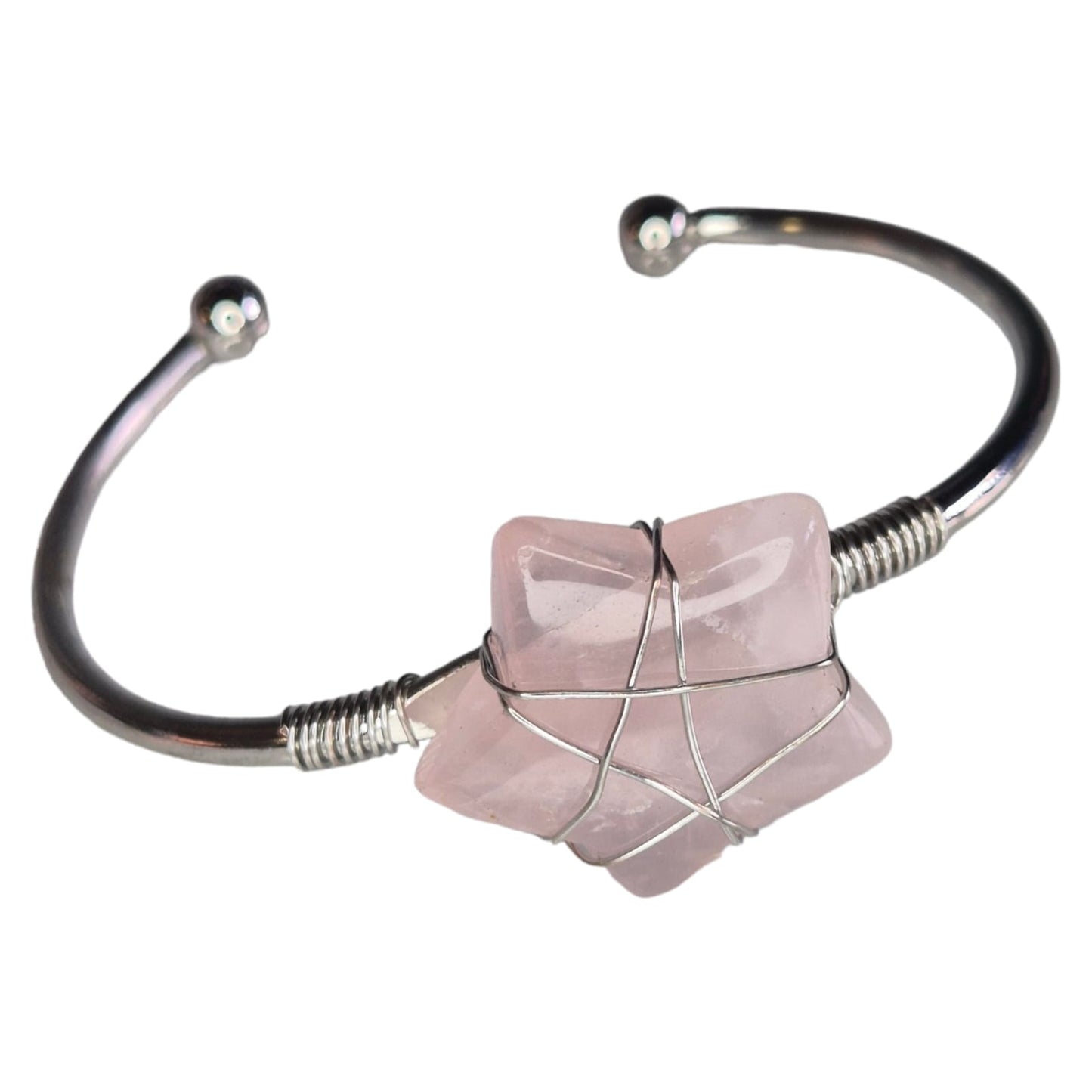 ROSE QUARTZ STAR BANGLE - LOVE & SELF LOVE