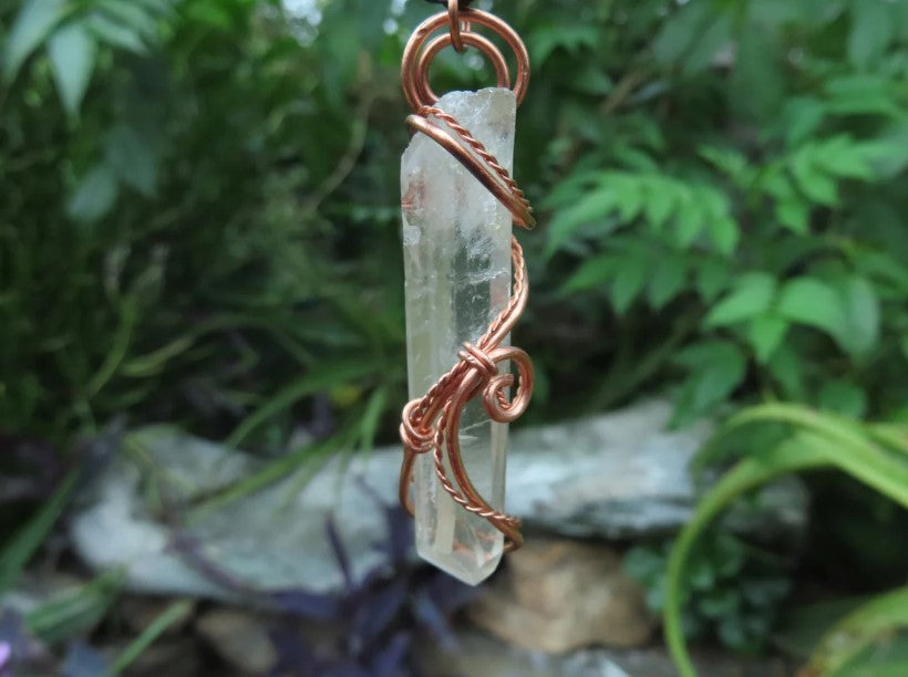 SMOKY QUARTZ COPPER WIRE WRAPPED NECKLACE - PROTECTION