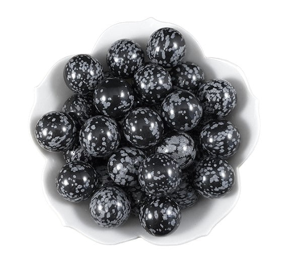 SNOWFLAKE OBSIDIAN SPHERE 2 cm - GROUNDING