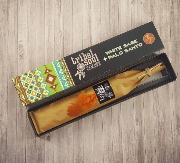 TRIBAL SOUL WHITE SAGE & PALO SANTO SMUDGE STICKS - PURIFICATION