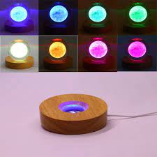 WOODEN MOOD LAMP BASE 10 cm - COLOURED