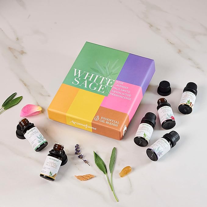 AROMAFUME WHITE SAGE ESSENTIAL OILS BLEND SET