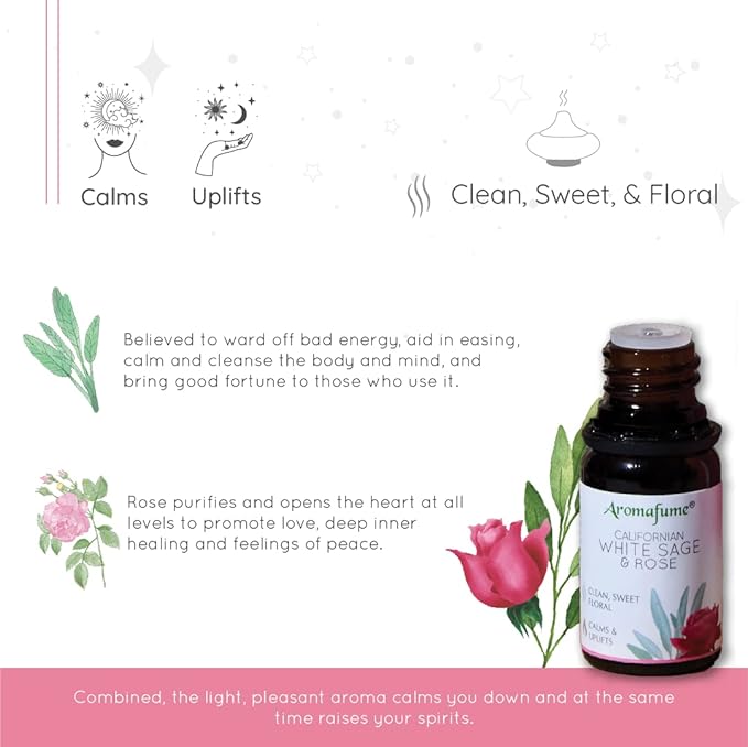 AROMAFUME WHITE SAGE ESSENTIAL OILS BLEND SET