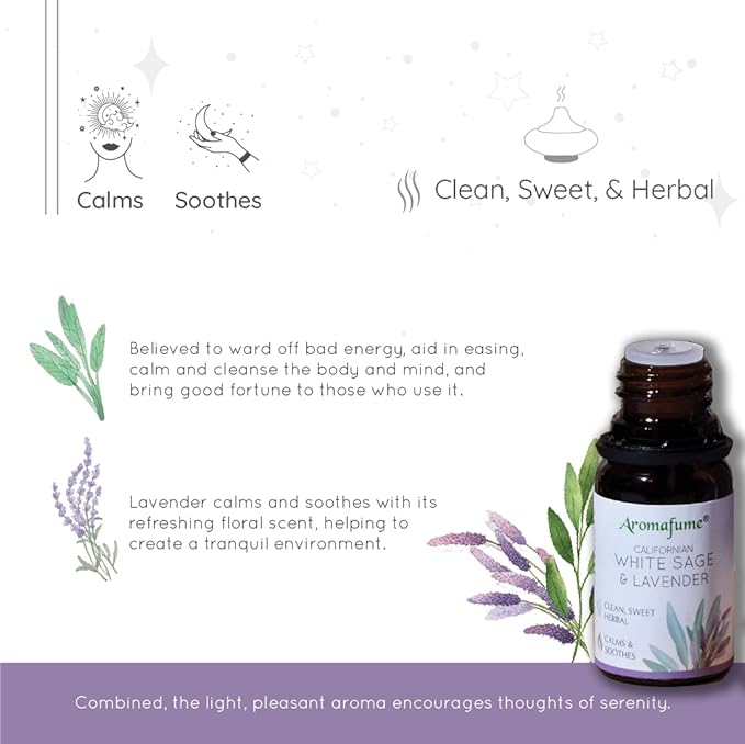 AROMAFUME WHITE SAGE ESSENTIAL OILS BLEND SET