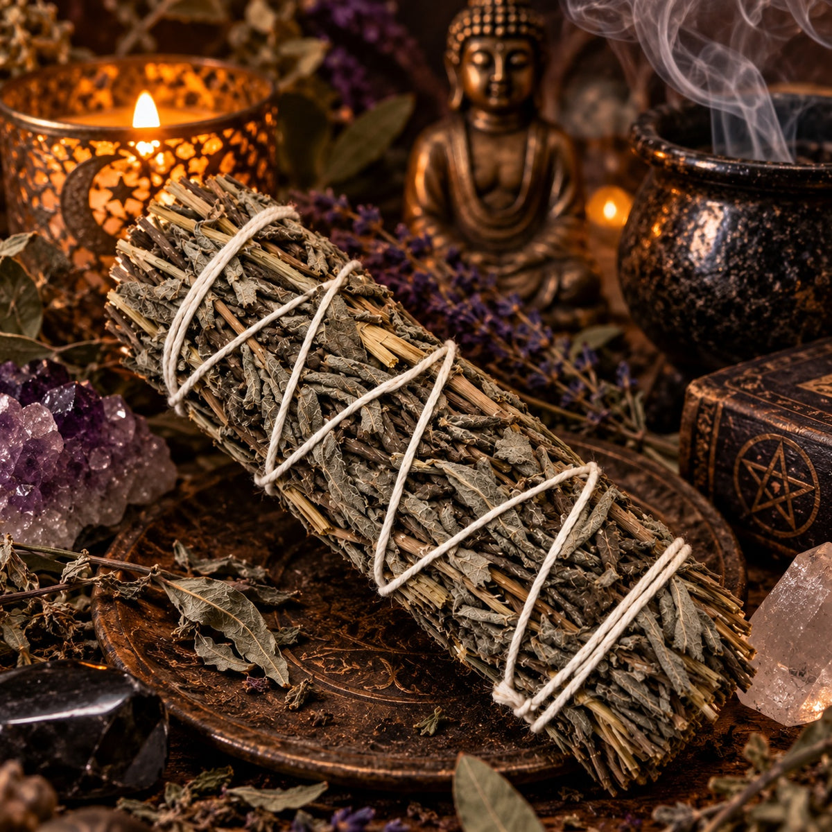 BLACK SAGE SMUDGING WAND 10 cm - PROTECTION & PURIFICATION