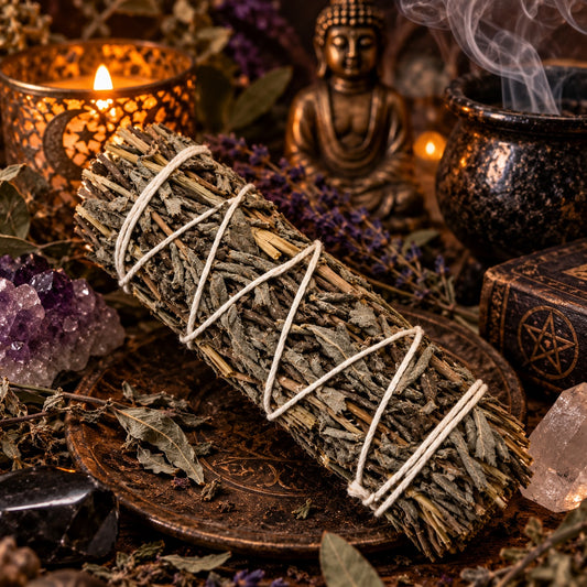 BLACK SAGE SMUDGING WAND 10 cm - PROTECTION & PURIFICATION