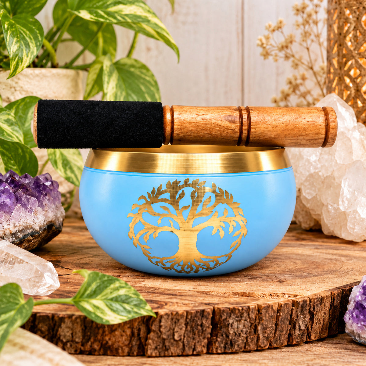 TREE OF LIFE TIBETAN BRASS SINGING BOWL SML