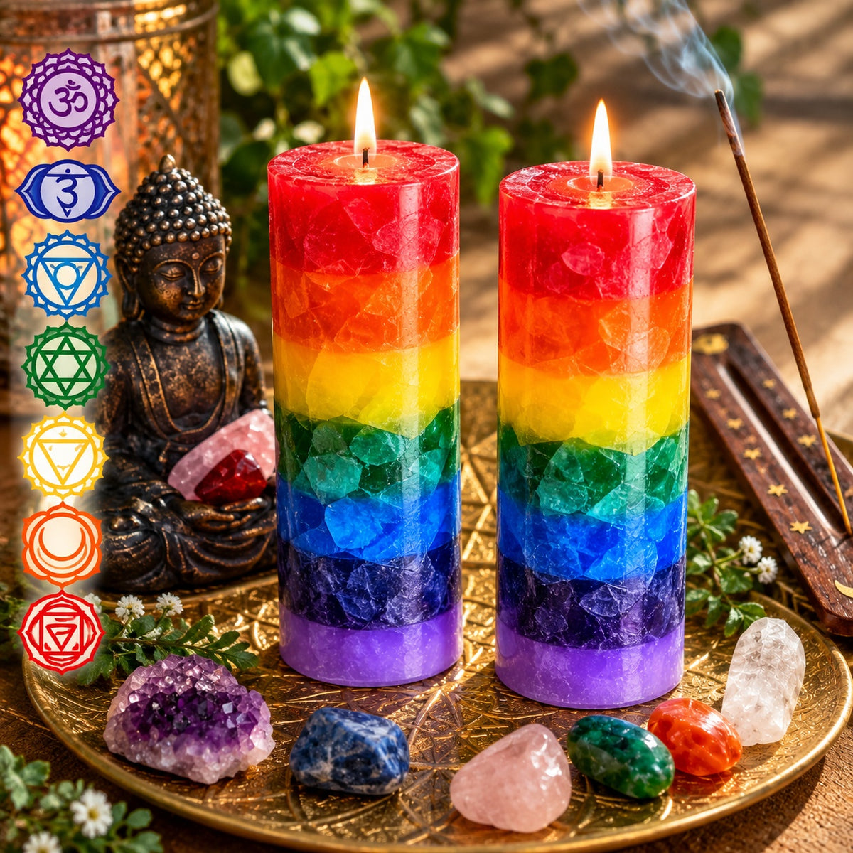 CHAKRA BALANCING CANDLE 13 cm - ENERGY HEALING