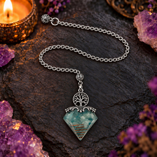 AQUAMARINE HEXAGON PENDULUM