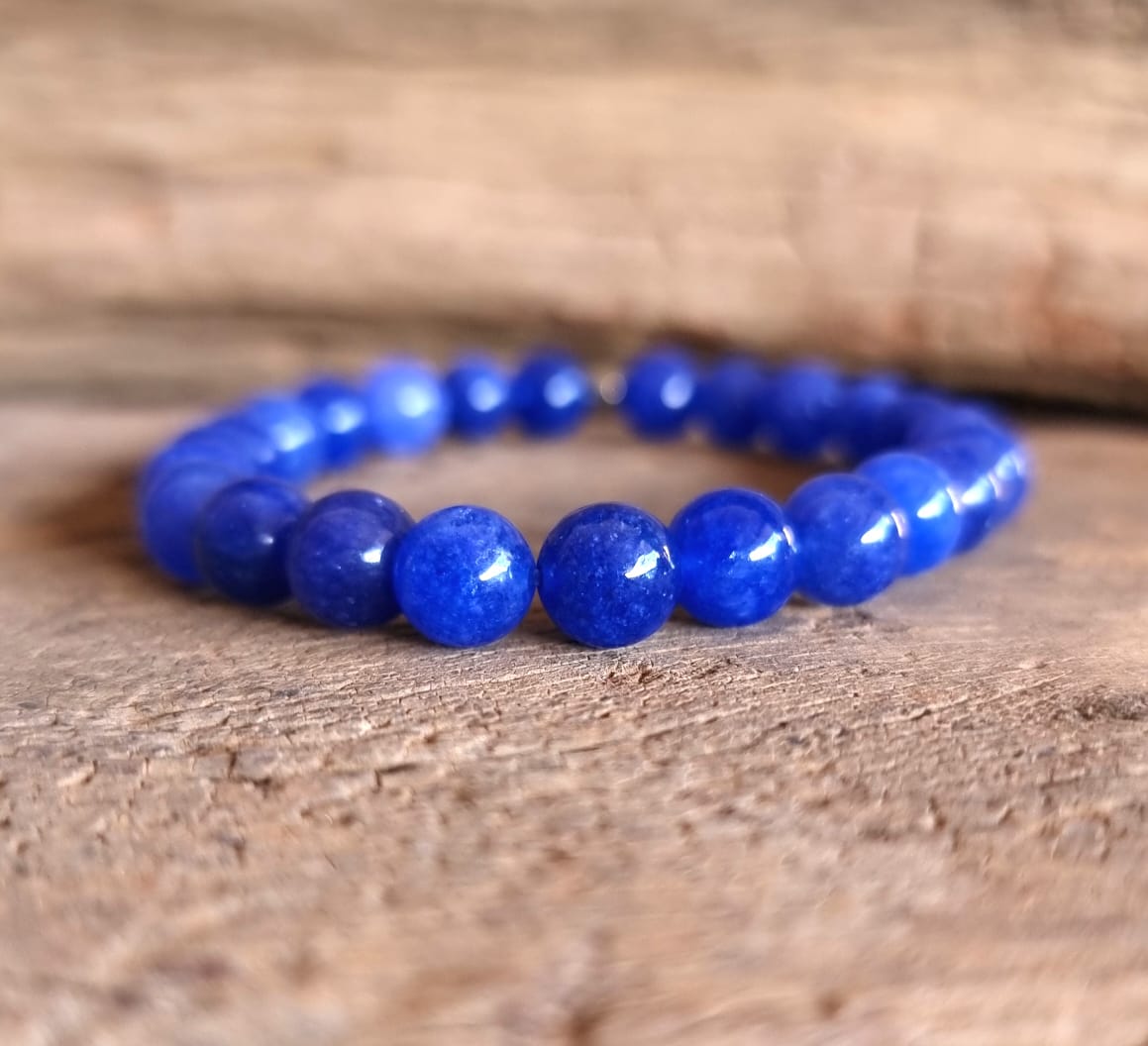 BLUE KYANITE ENERGY BRACELET 8 mm - COMMUNICATION AND GROUNDING