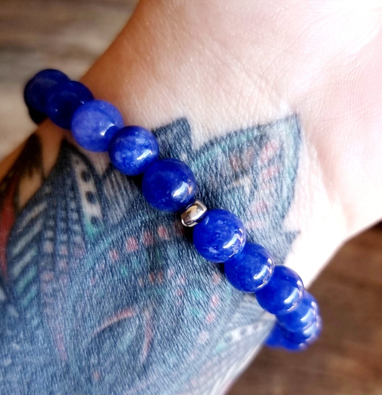 BLUE KYANITE ENERGY BRACELET 8 mm - COMMUNICATION AND GROUNDING