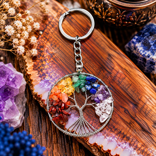 Chakra Tree Of Life Keychain - Wildlings Crystals South Africa
