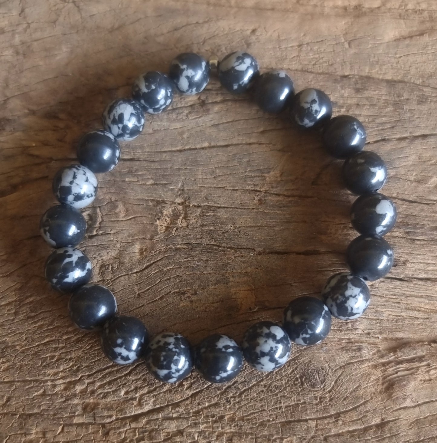 SNOWFLAKE OBSIDIAN ENERGY BRACELET 10 mm - GROUNDING
