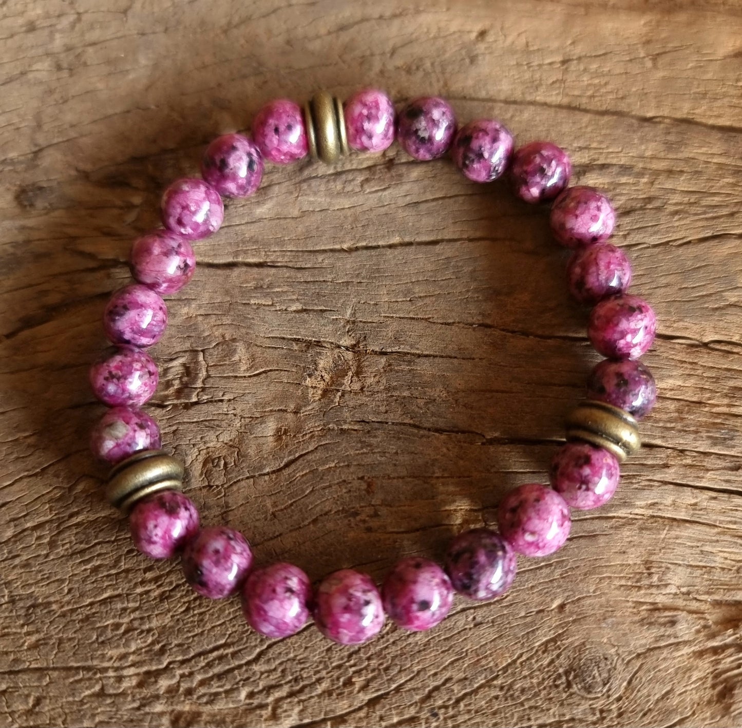 RHODONITE ENERGY BRACELET 8 mm - HEART HEALER