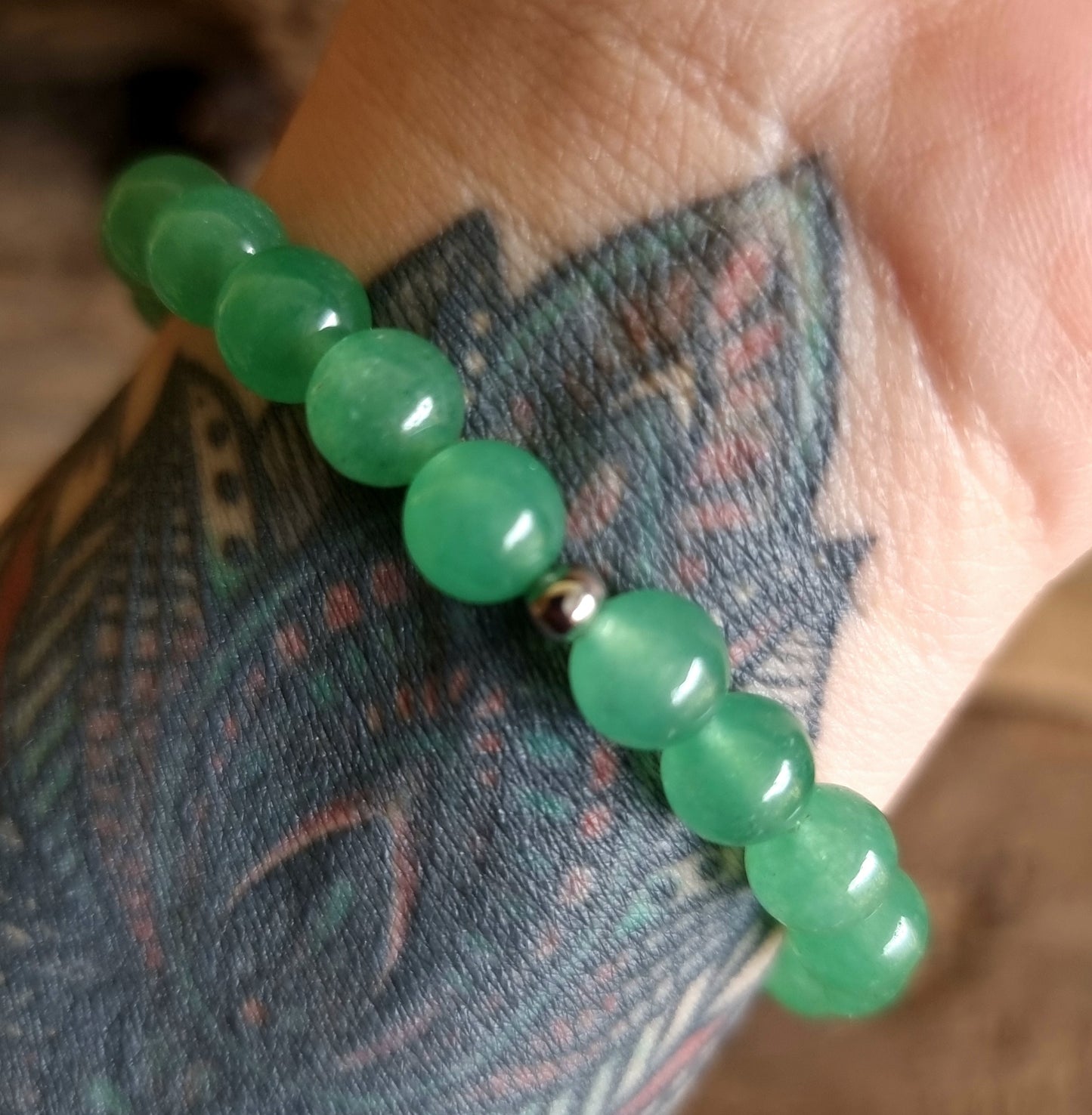GREEN AVENTURINE ENERGY BRACELET 8 mm - PROSPERITY & LUCK
