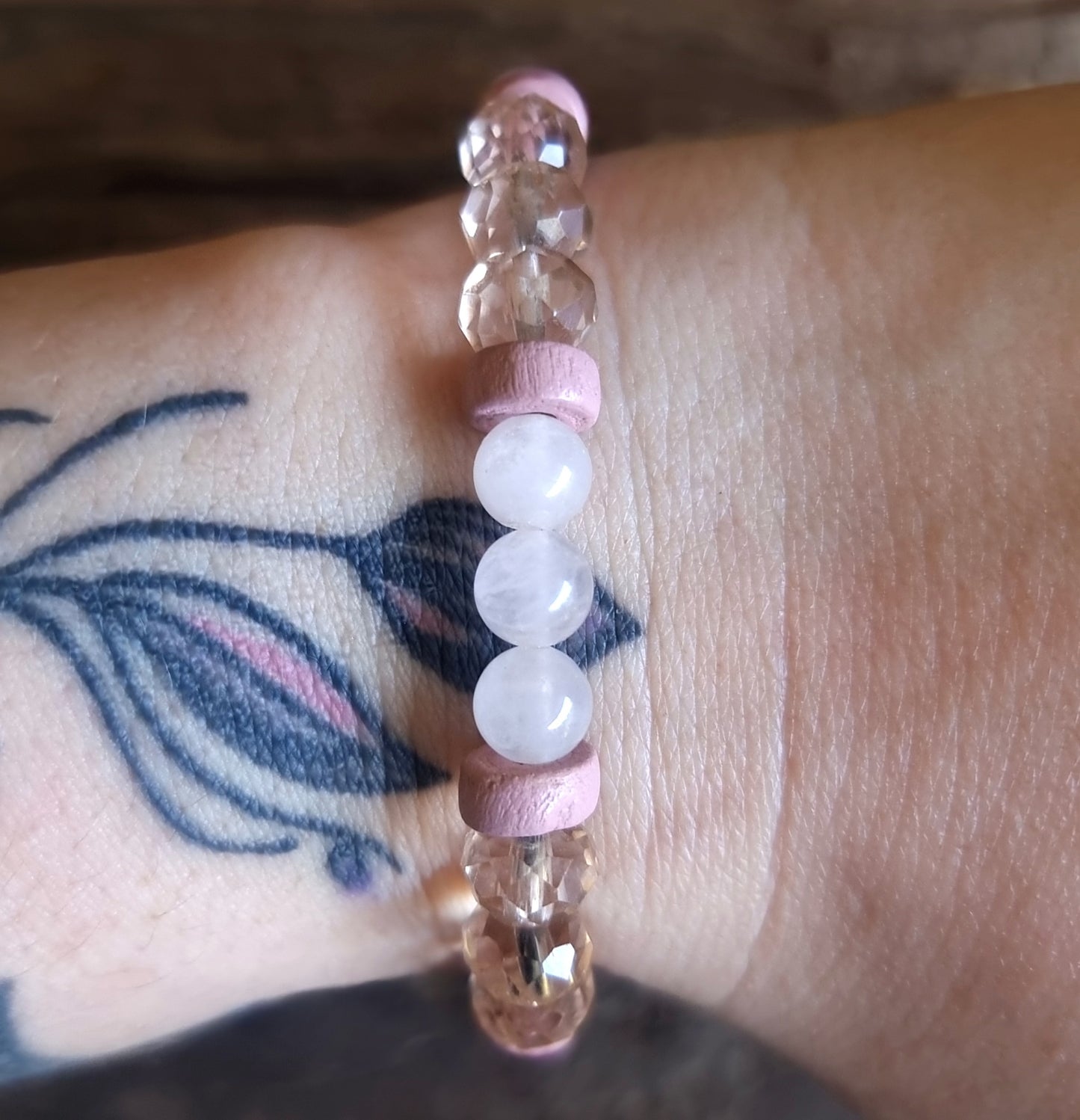 ROSE QUARTZ ENERGY FACETED BRACELET 6 mm - UNCONDITIONAL LOVE