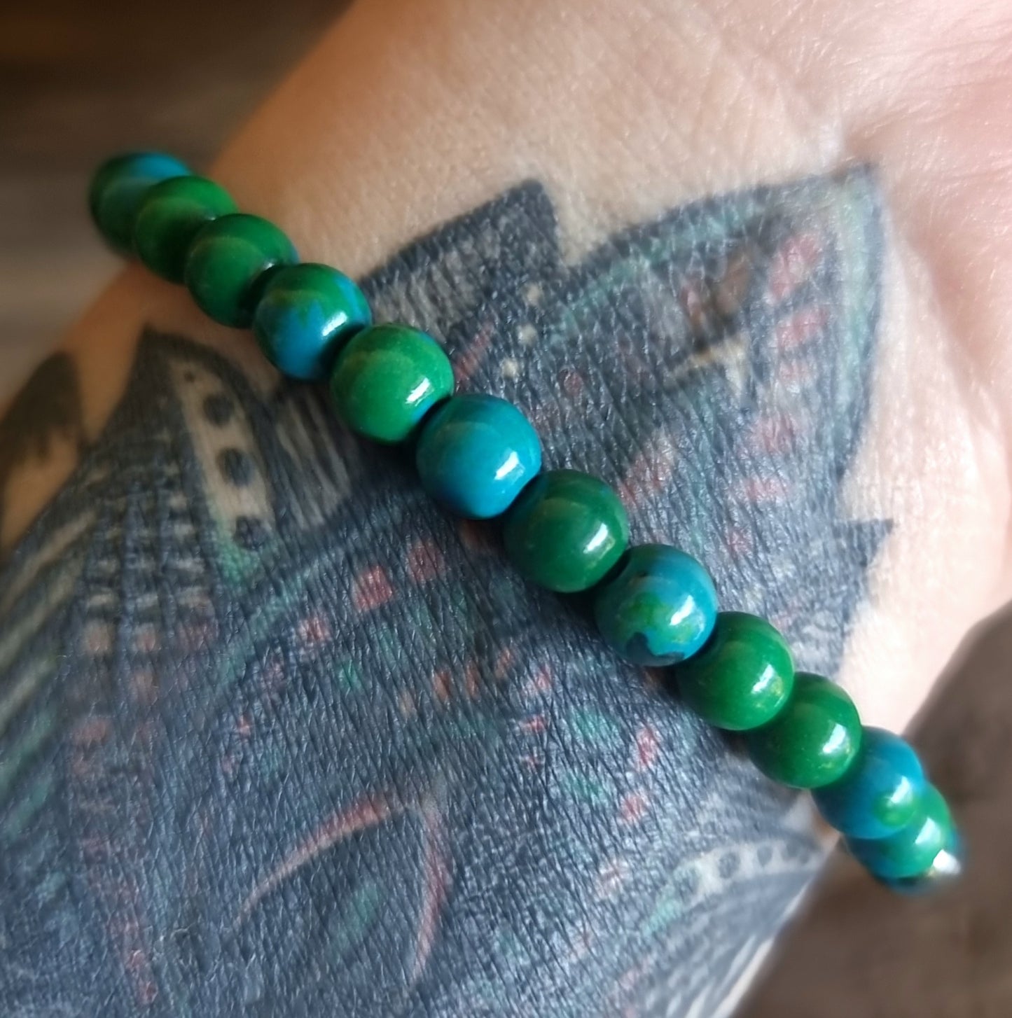 AZURITE & CHRYSOCOLLA ENERGY BRACELET 6 mm - PERSONAL POWER