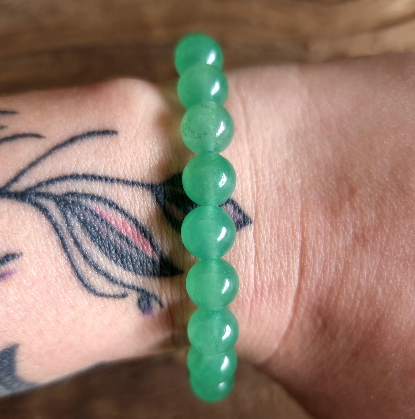 GREEN AVENTURINE ENERGY BRACELET 8 mm - PROSPERITY & LUCK
