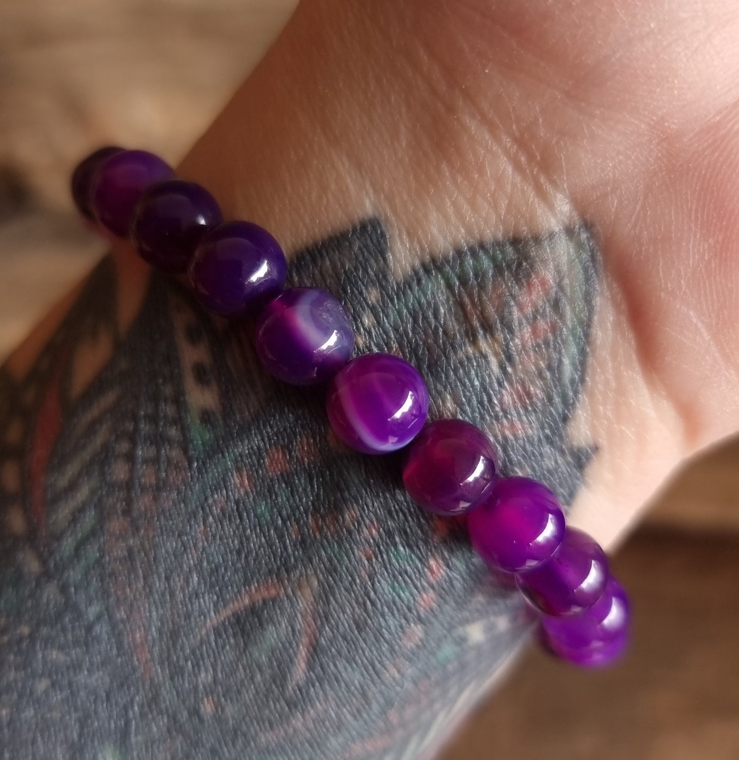 PURPLE AGATE BRACELET 8 mm - SELF CONFIDENCE