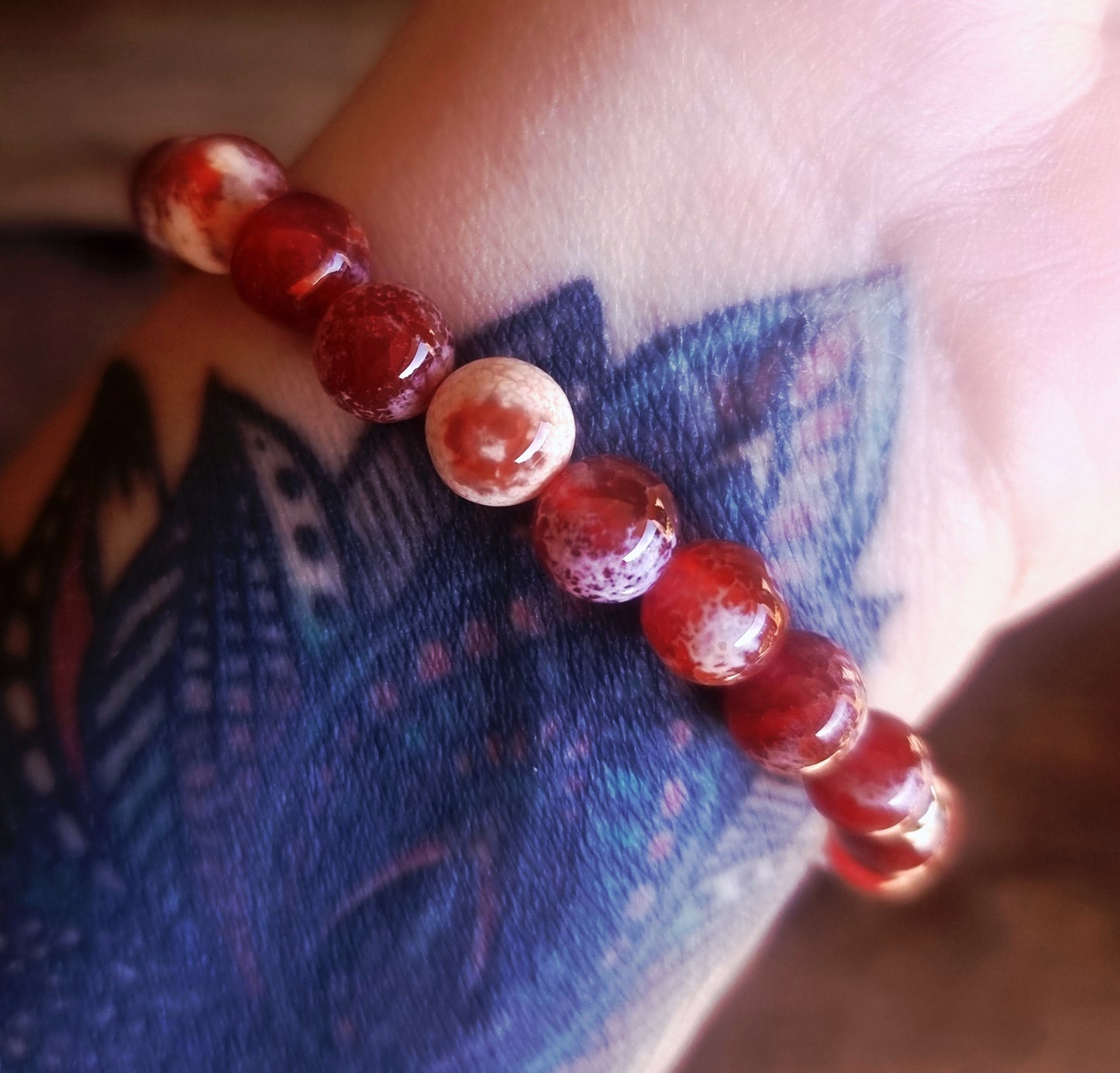 FIRE AGATE ENERGY BRACELET 8 mm - ABUNDANCE