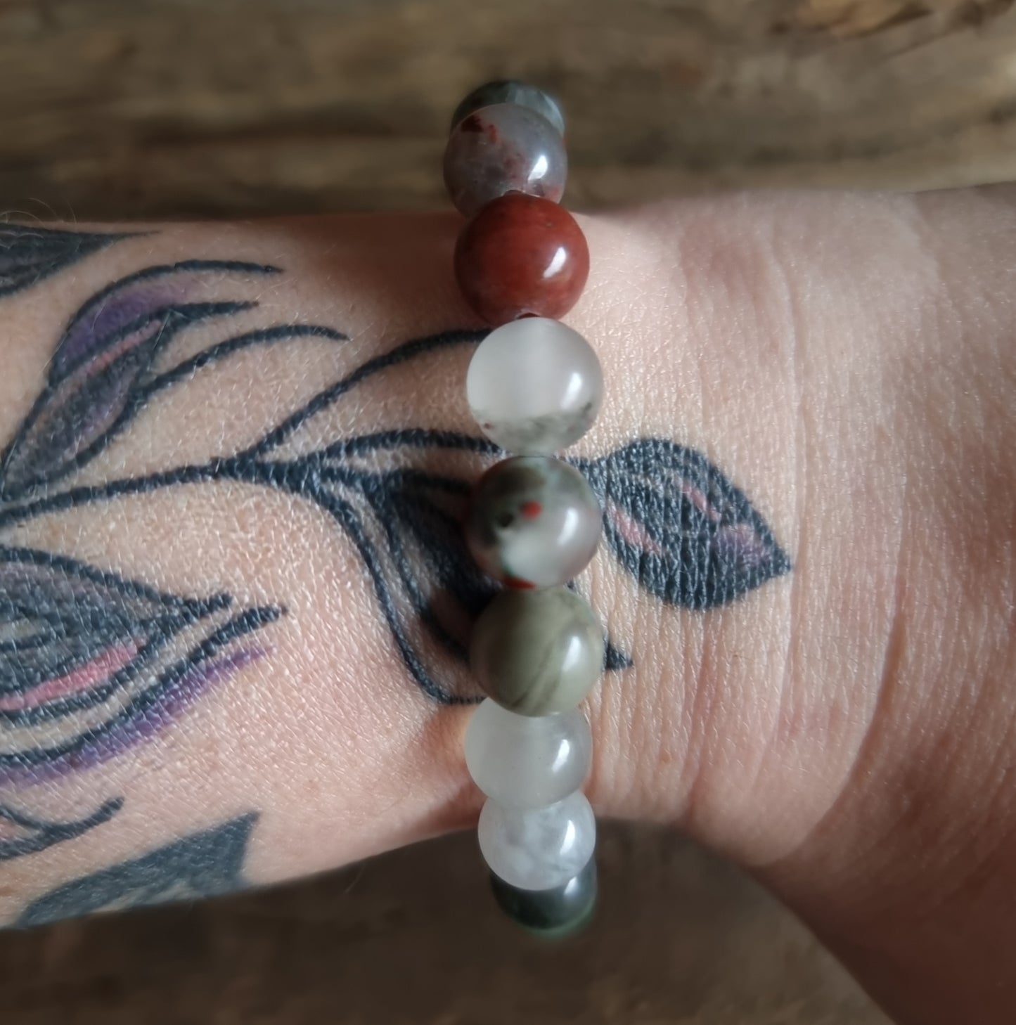 BLOODSTONE ENERGY BRACELET 8 mm - GROUNDING & PROTECTION
