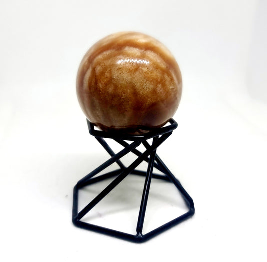 CARAMEL SWIRL ARAGONITE POLISHED SPHERE (A) 5 cm - PATIENCE