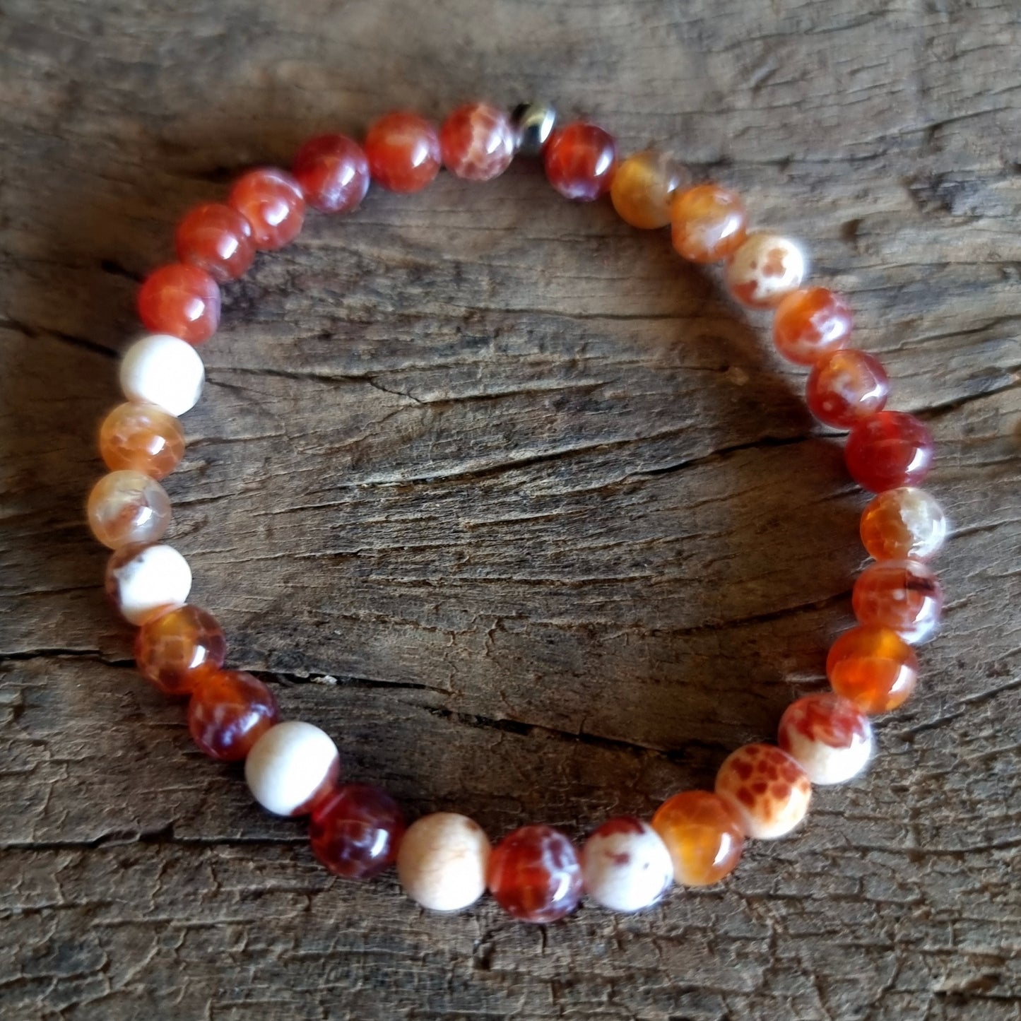 FIRE AGATE ENERGY BRACELET 6 mm - ABUNDANCE